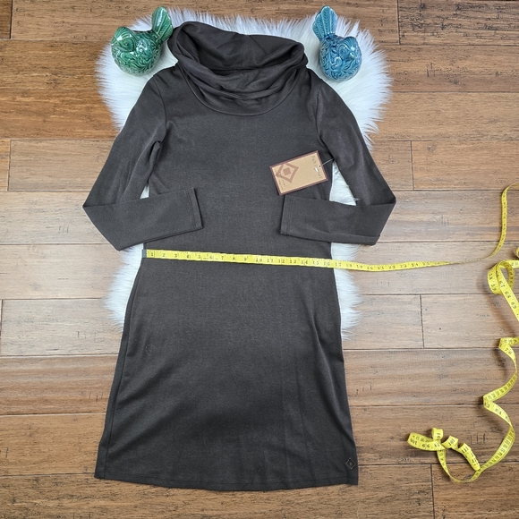 Fair Indigo Organic Pima Cotton Cowlneck Dress Size Small - Picture 8 of 12